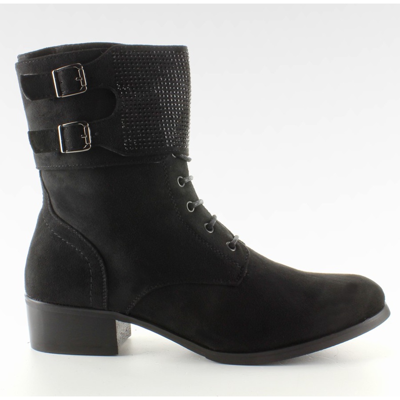 Stivali in pelle scamosciata tornito ZW16279A nero