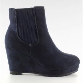 Stivali Jodhpur in pelle scamosciata con zeppa ZY9106 Blu blu navy