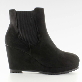 Stivali Jodhpur in pelle scamosciata con zeppa ZY9106 Nero