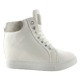 Sneakers in tela con zeppa 51153-y Bianche bianca