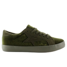 Sneakers in velluto BL70P Verde scuro