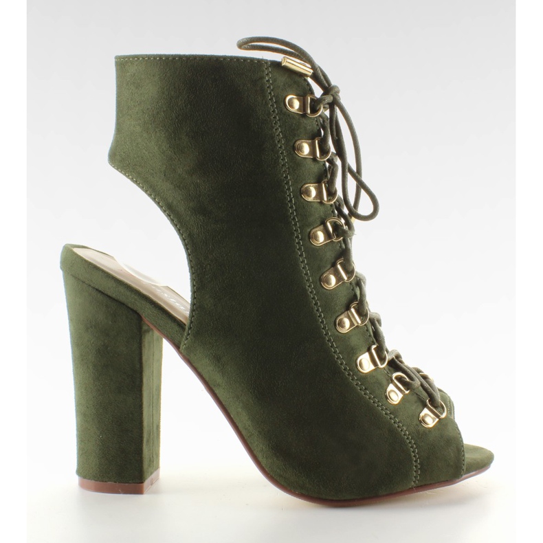 Décolleté con punta aperta verde nerastro