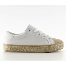 Scarpe da tennis sulla suola in tela bianca NA05P bianco