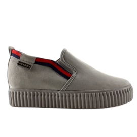 Slipon Creepers a righe 2018-47 Grigio