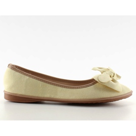Ballerine in camoscio con fiocco SK26 Yellow giallo