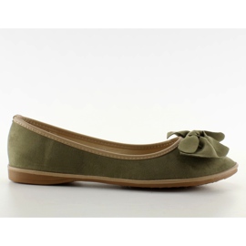 Ballerine in camoscio con fiocco SK26 Green verde