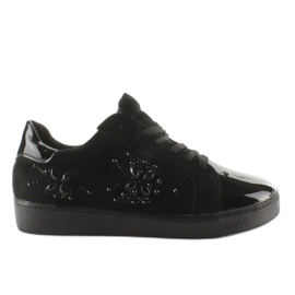 Sneakers da donna con cristalli T273P Nero