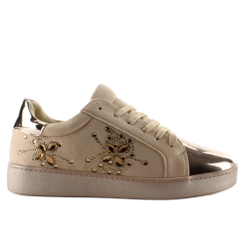 Sneakers da donna con cristalli T273P Beige
