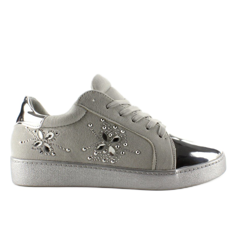 Sneakers da donna con cristalli T273P Silver grigio