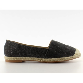 Espadrillas con dita in lino JH23P Nero