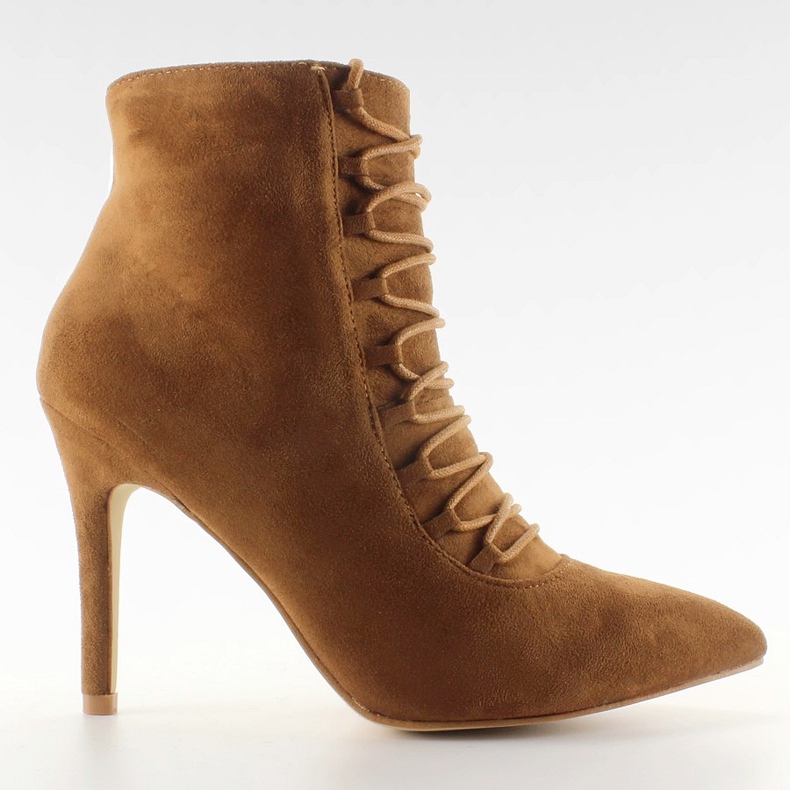 Stivaletti stringati 100-595SE-1 Camel marrone multicolore