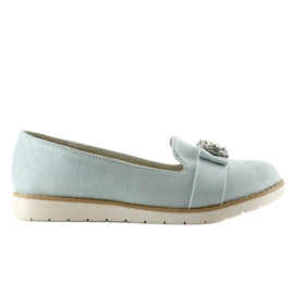 Mocassini in camoscio pastello T245 Blu