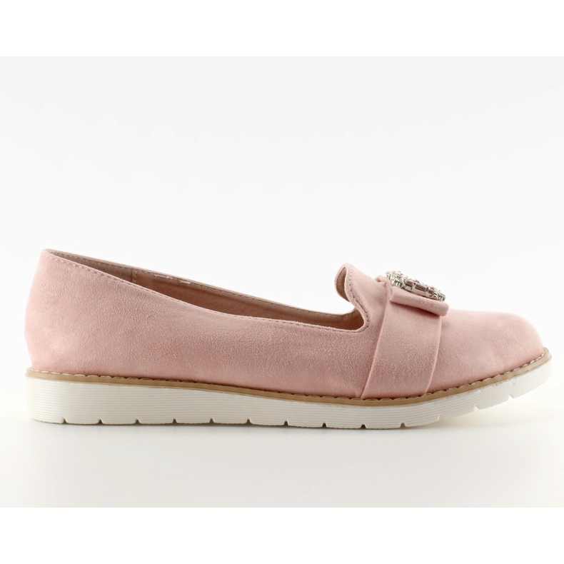 Mocassini in camoscio pastello T245 Rosa