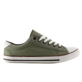 Sneakers Dam. Finitura impiallacciatura Bl63 Verde