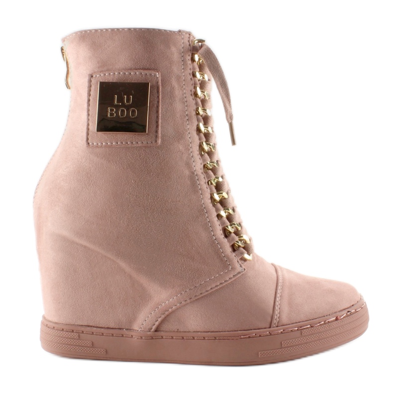 Sneakers stringate con targhetta B-2 Pink rosa