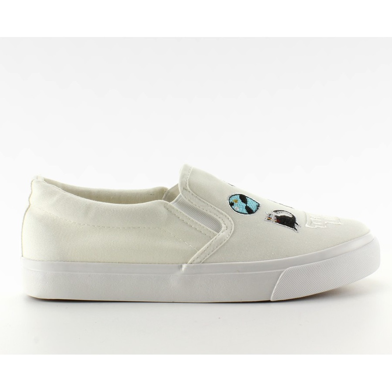 Sneaker senza lacci con ricamo bianco NB102P bianca