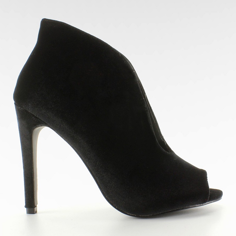 Stivali décolleté in velluto 8751 Nero