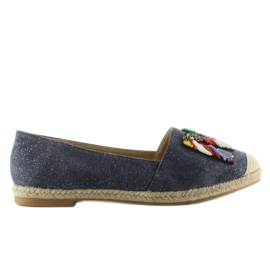 Espadrillas con perline colorate H8-58 D Blue
