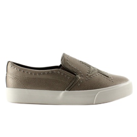 Slipony con elegante stella BL89p champagne grigio multicolore