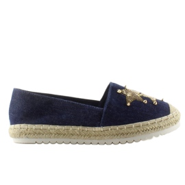 Espadrillas in tela con borchie CV-353 Dk. Blu blu navy