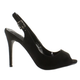 Décolleté in punta aperta Tacco nero Lt73P