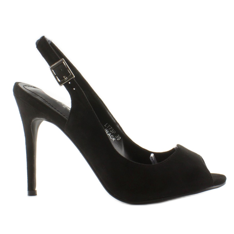 Décolleté in punta aperta Tacco nero Lt73P