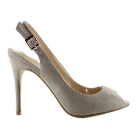 Décolleté in punta aperta Tacco grigio Lt73P