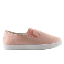 Scamosciato in gomma slipony BL91P rosa