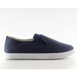 Pantofole scamosciate con gomma BL91P blu scuro blu navy