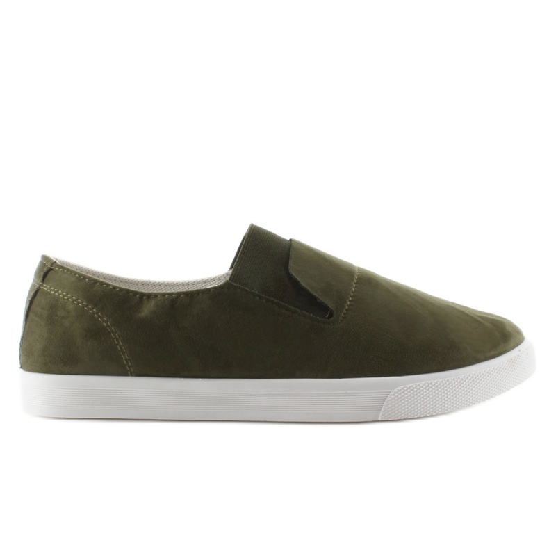 Slipony in camoscio con gomma verde BL91P
