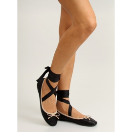 Ballerine con doppio nastro 1193 Nero