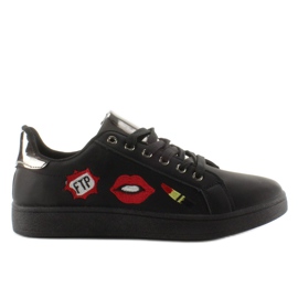 Sneakers Sweet lips FB-15 BLACK/GUN con toppe nero