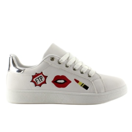 Sneakers con toppe kiss kiss BIANCO/ARGENTO bianca