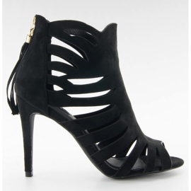 Openwork 1214 Tacchi neri sfrangiati nero