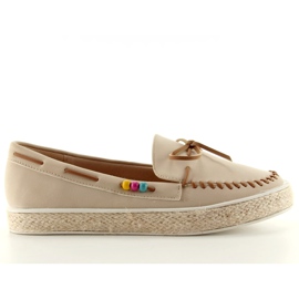 Mocassini con perline colorate 2057Beige