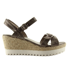 Sandali plomo espadrillas metallizzati grigio