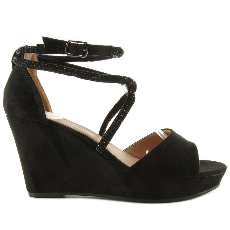 Sandali con zeppa F162 neri nero