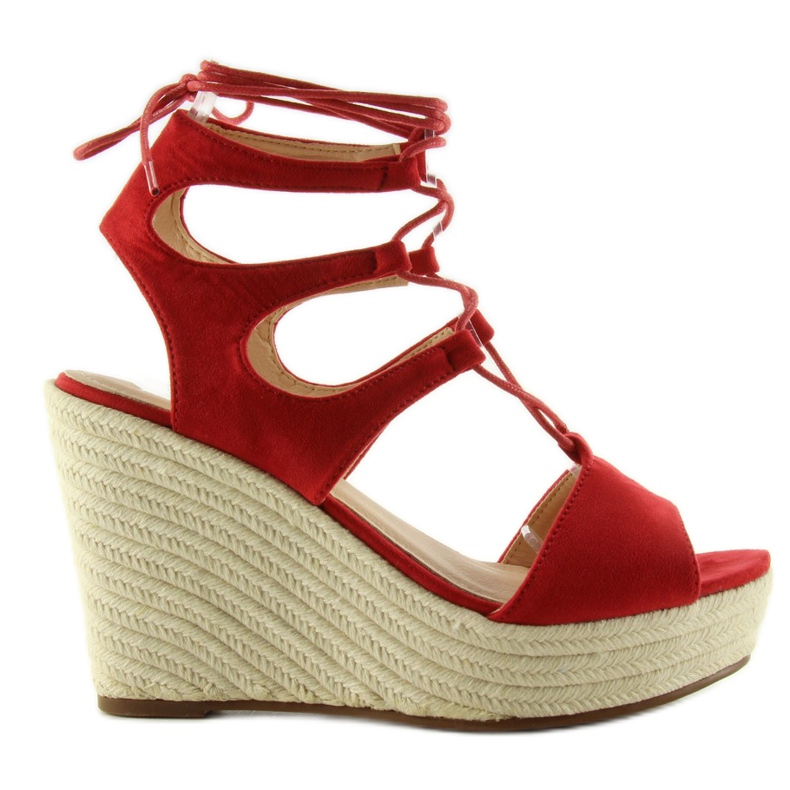 Sandali espadrillas legati SL71 rossi rosso