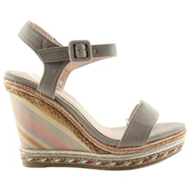 Espadrillas con zeppa pastello grigio Y5p