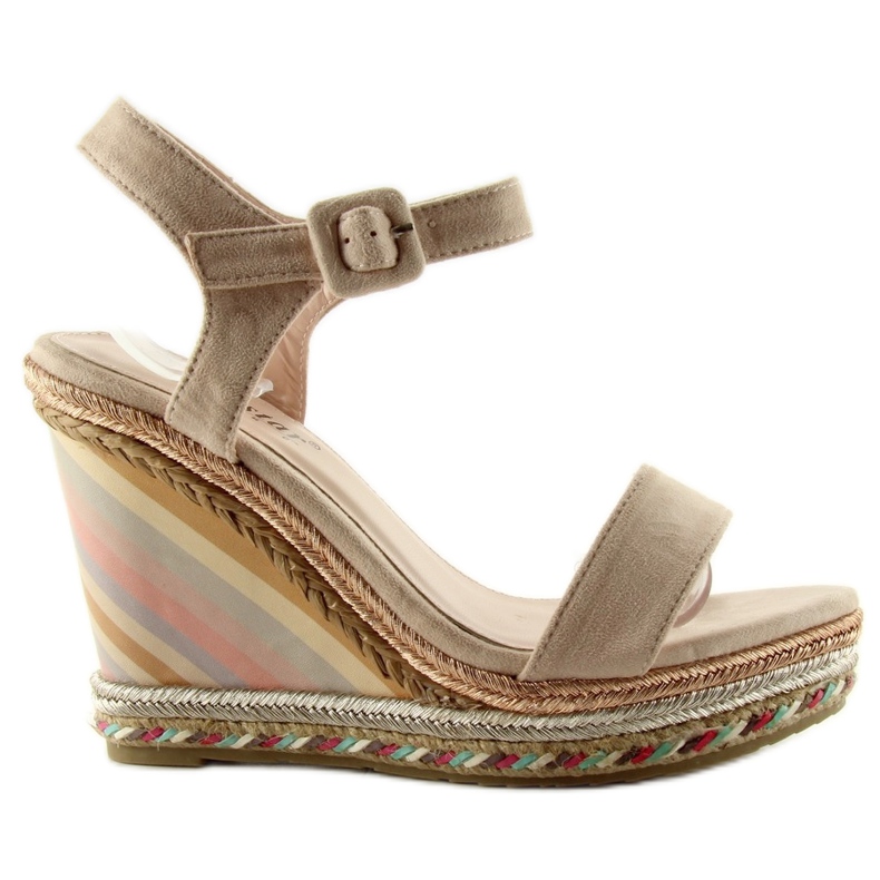 Espadrillas con zeppa pastello Y5p beige