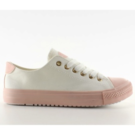 Scarpe da ginnastica su gomma bianca / rosa colorata