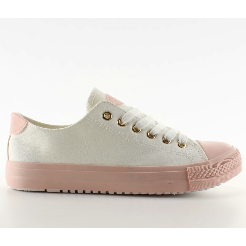 Scarpe da ginnastica su gomma bianca / rosa colorata