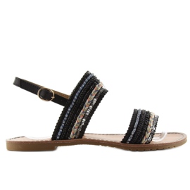 Sandali con nastri decorati CL61 neri nero
