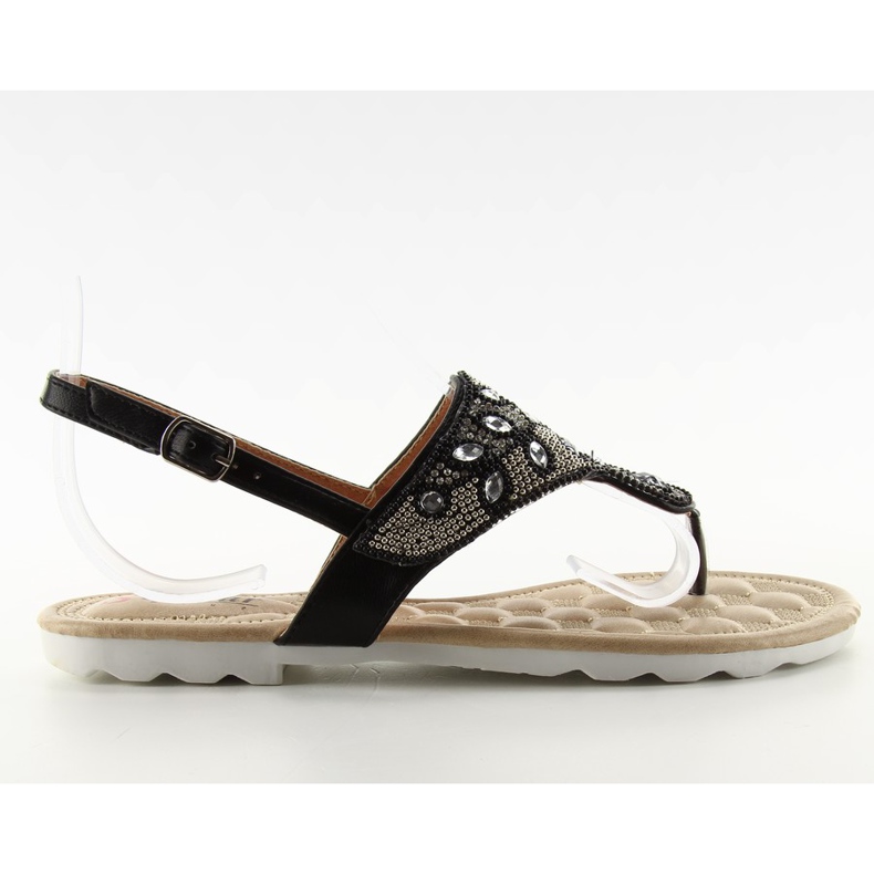 Infradito con perline G144 Nero