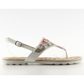 Infradito con perline G144 White bianca