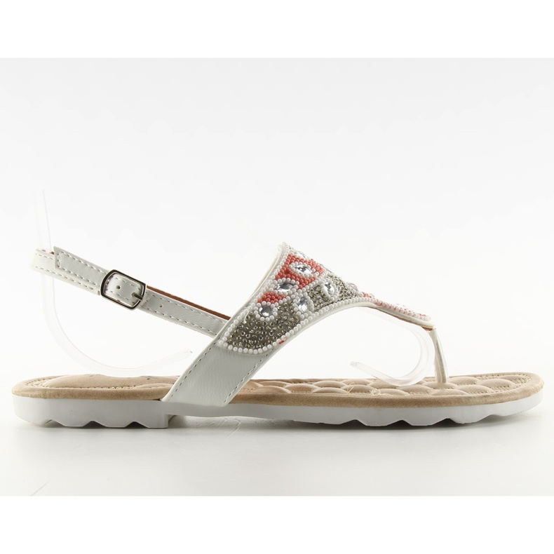 Infradito con perline G144 White bianca