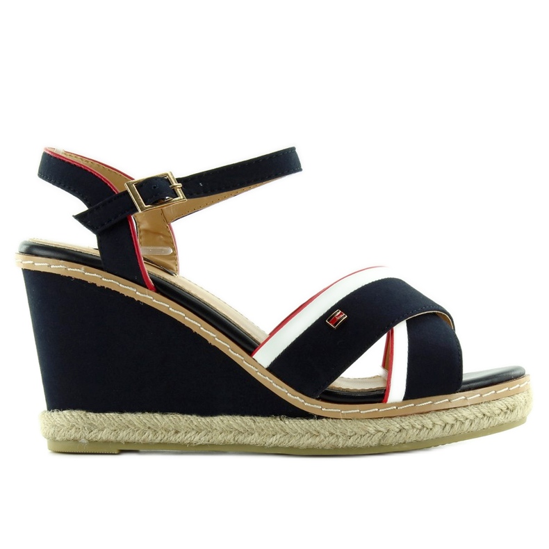 Sandali con zeppa Tomy 1234 blu navy