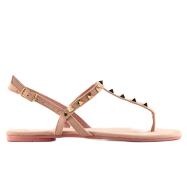 Sandali morbidi con borchie DD25 rosa