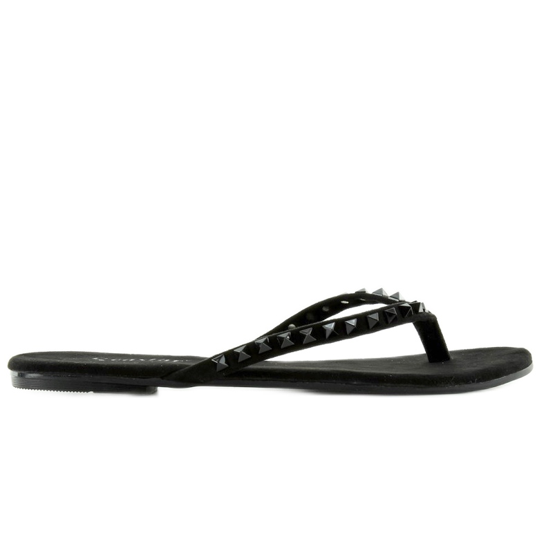 Infradito con borchie piramidali nere DD26 nero