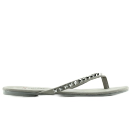 Infradito con borchie piramidali grigie DD26 grigio